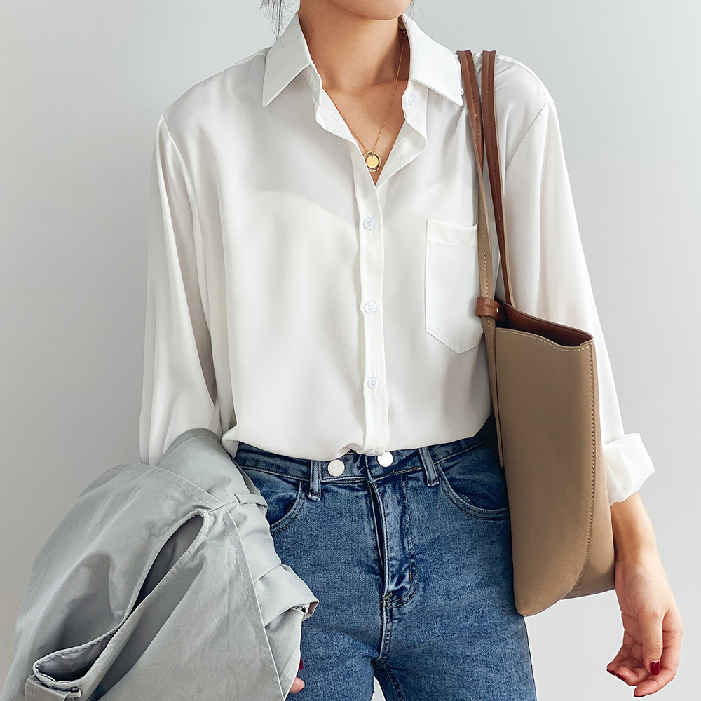 Maréva | Blouse Longue en Satin à Coupe Décontractée pour Femme