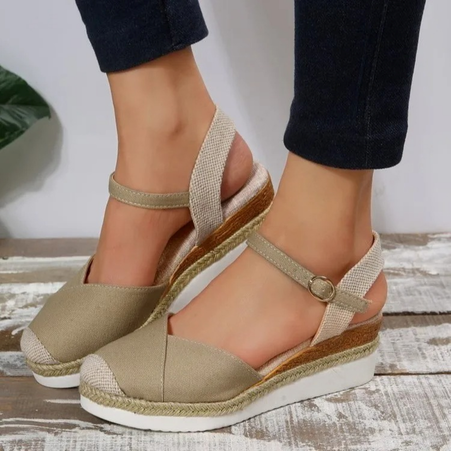 Anaïs | Sandales espadrilles à brides et semelle compensée