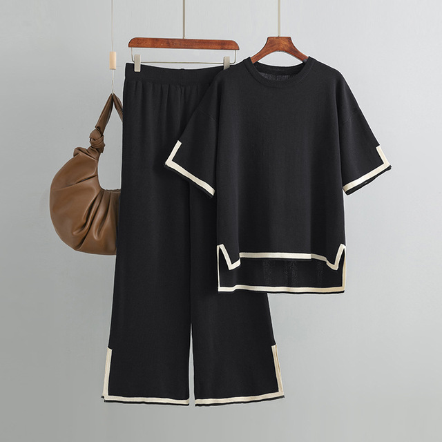 Alvèna | Ensemble Pull Oversize et Pantalon Large en Maille pour Femme