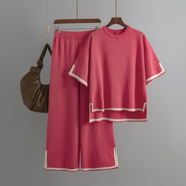 Alvèna | Ensemble Pull Oversize et Pantalon Large en Maille pour Femme