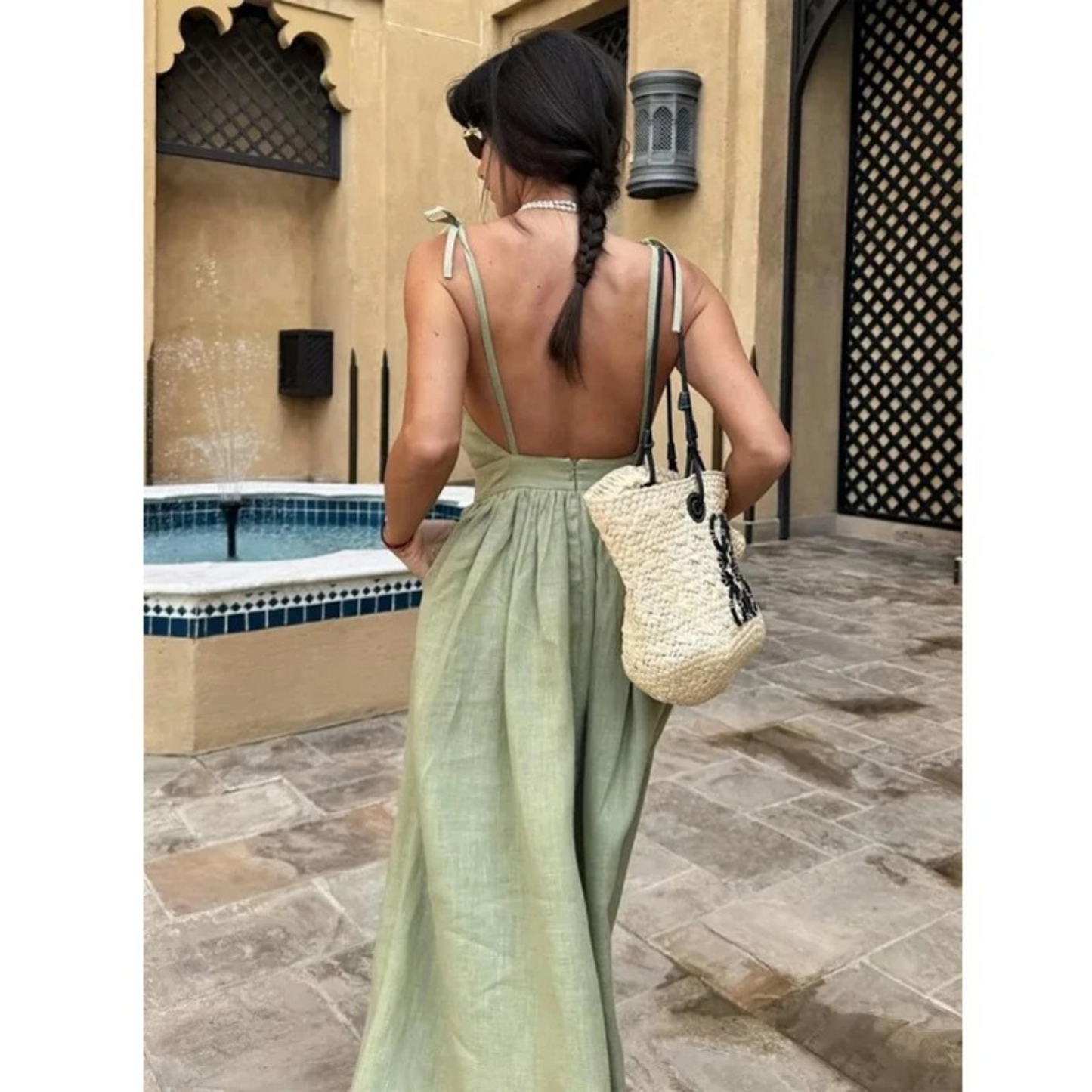 Anaïs | Robe estivale en lin à détails noués