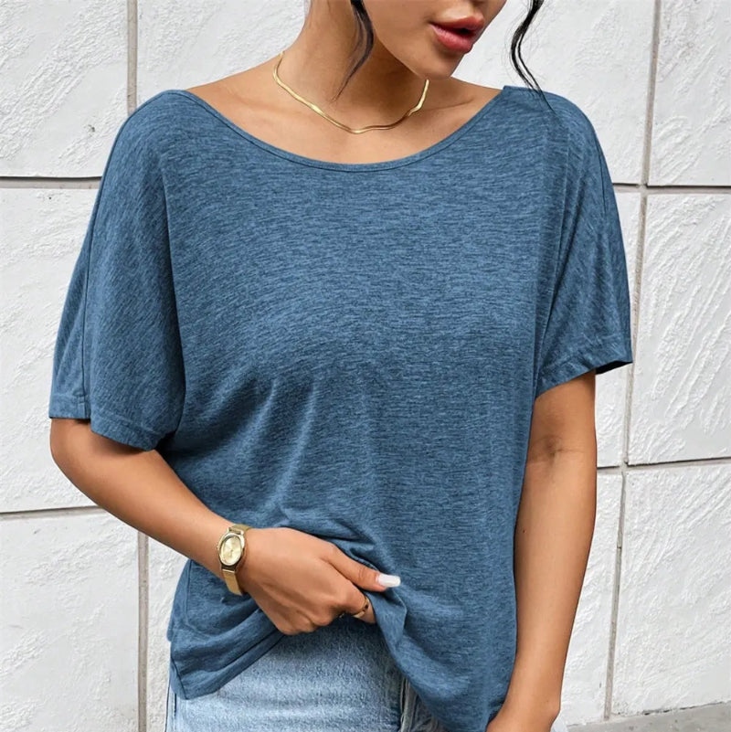Aurélie | T-Shirt Col Rond à Dos Noué