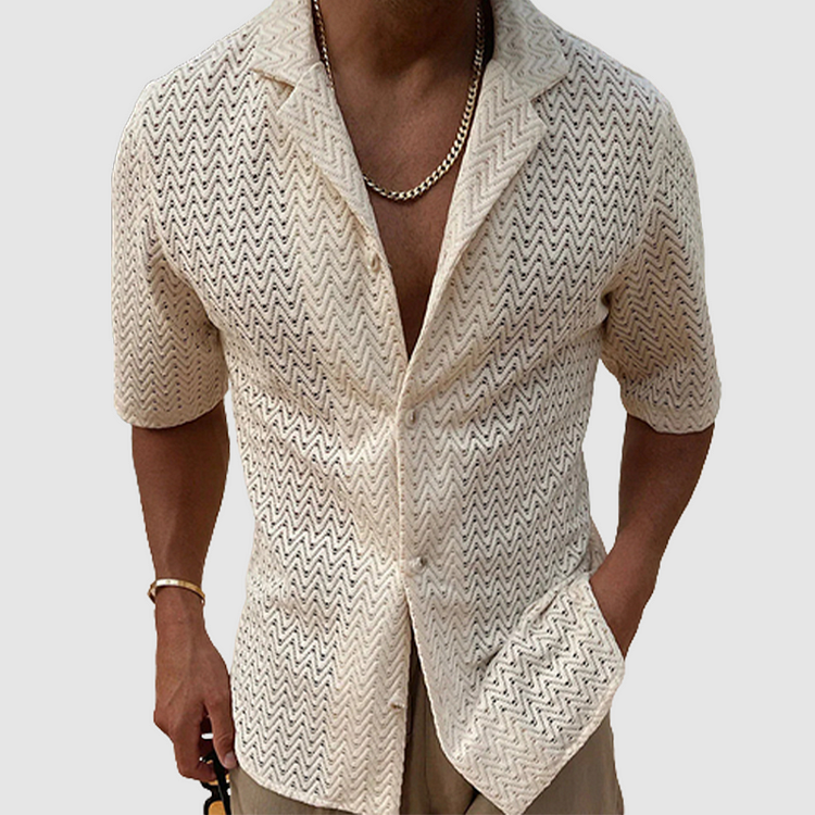 Adrien | Chemise Tricotée Unie pour Homme