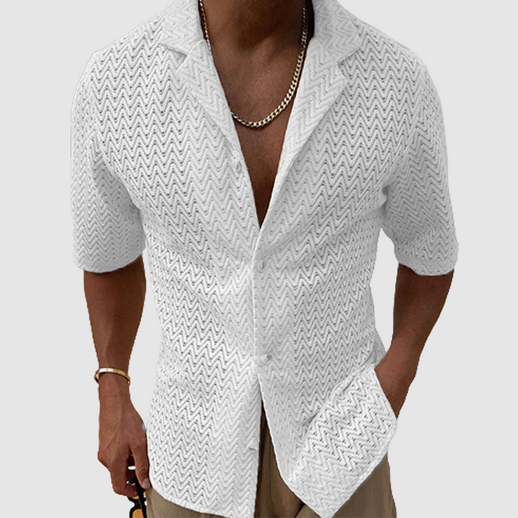 Adrien | Chemise Tricotée Unie pour Homme