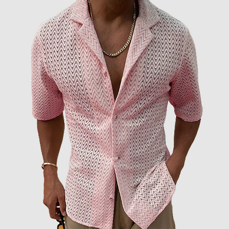 Adrien | Chemise Tricotée Unie pour Homme