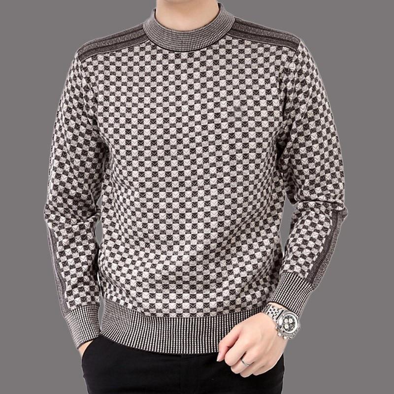 Alexandre | Pull Plaid Col Roulé en Maille pour Homme