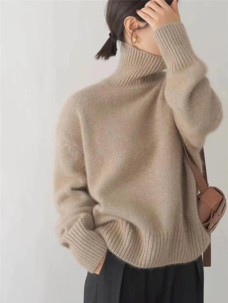Margaux | Pull femme oversize à col roulé en laine