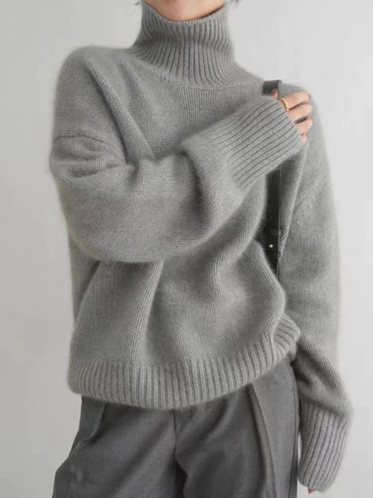 Margaux | Pull femme oversize à col roulé en laine