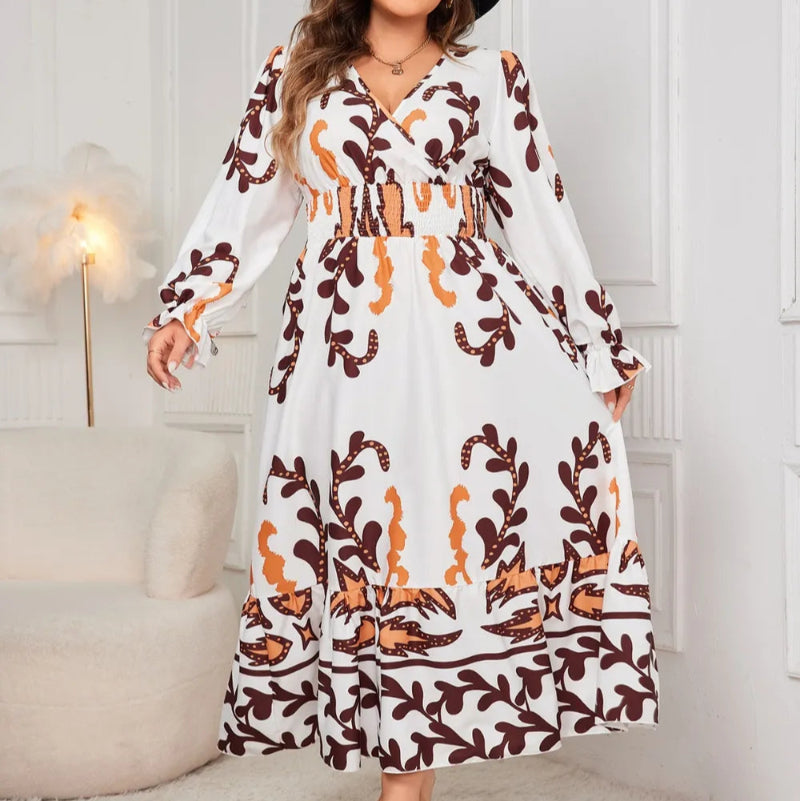 Amalia | Robe Portefeuille Imprimée à Manches Volantées
