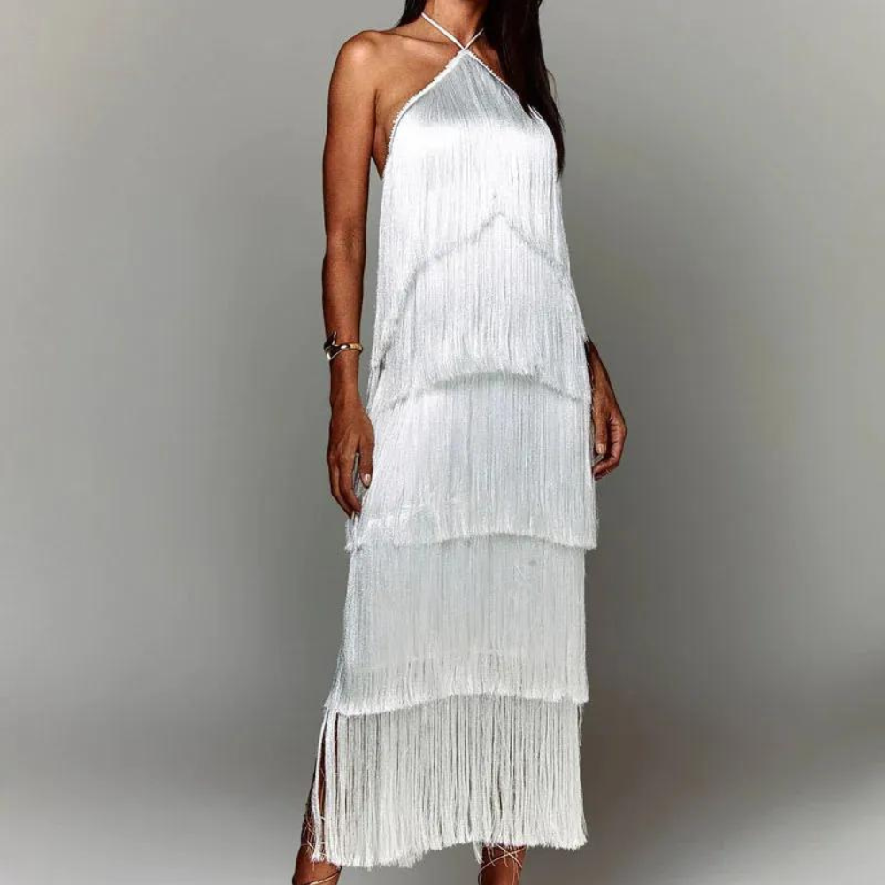 Élodie | Robe Halter à Franges pour Femme