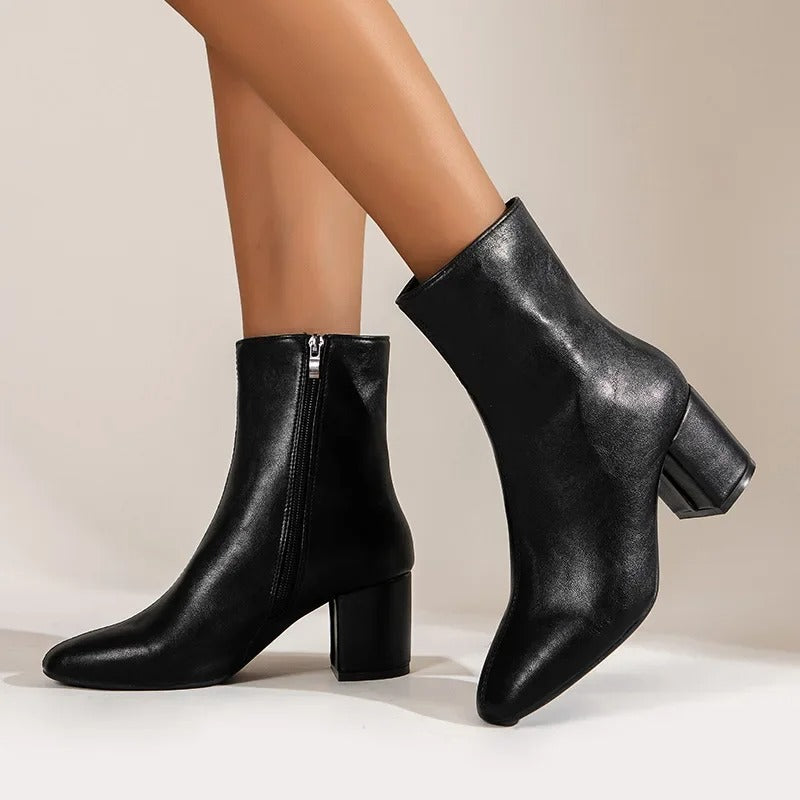Camille | Bottines Modernes à Talon Bloc pour Femme