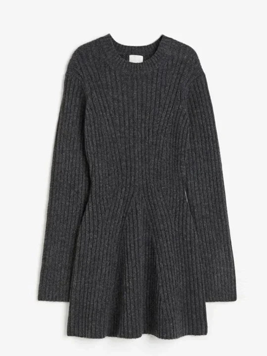 Elina | Robe Pull Côtelée à Manches Longues