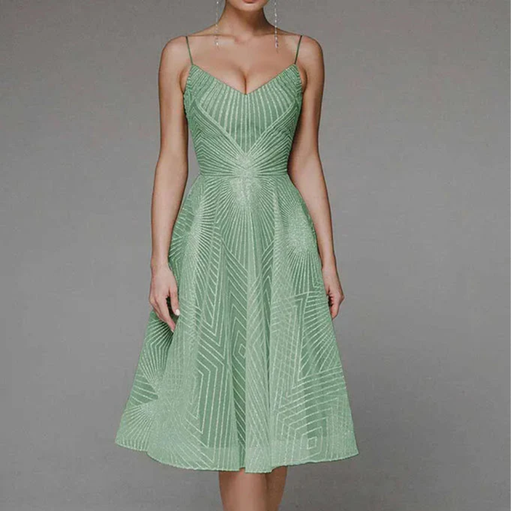 Elora | Robe à Dos Nu et Motif Géométrique