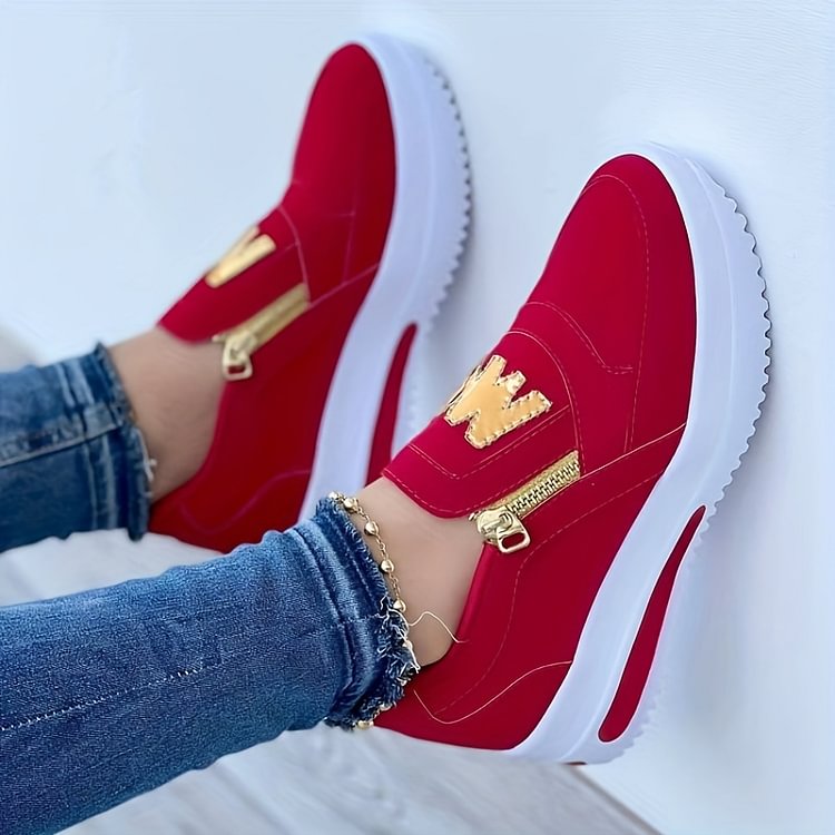 Eloria | Baskets Compensées à Fermeture Zippée pour Femme