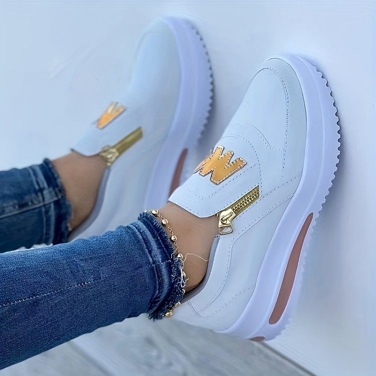 Eloria | Baskets Compensées à Fermeture Zippée pour Femme