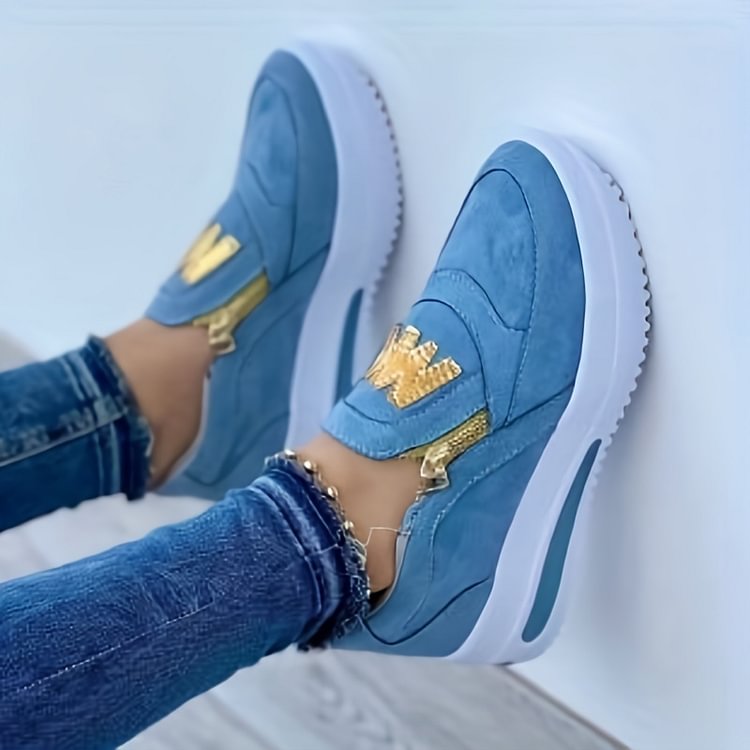 Eloria | Baskets Compensées à Fermeture Zippée pour Femme