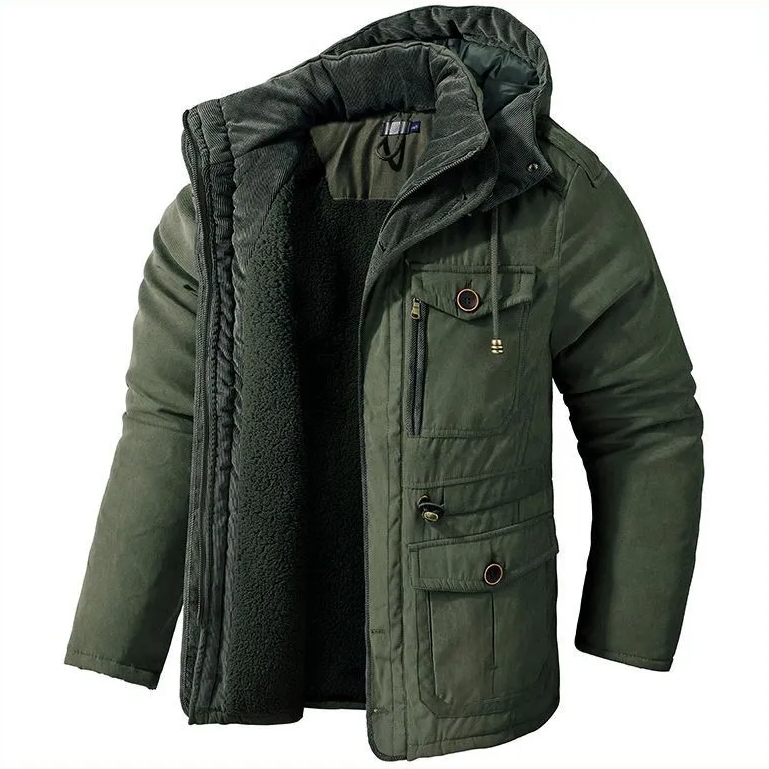 Adrien | Parka Militaire pour Hommes avec Doublure en Fleece Cachemire