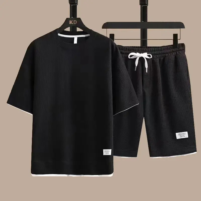 Nestor | Ensemble T-Shirt et Short à Motif Structuré pour Homme