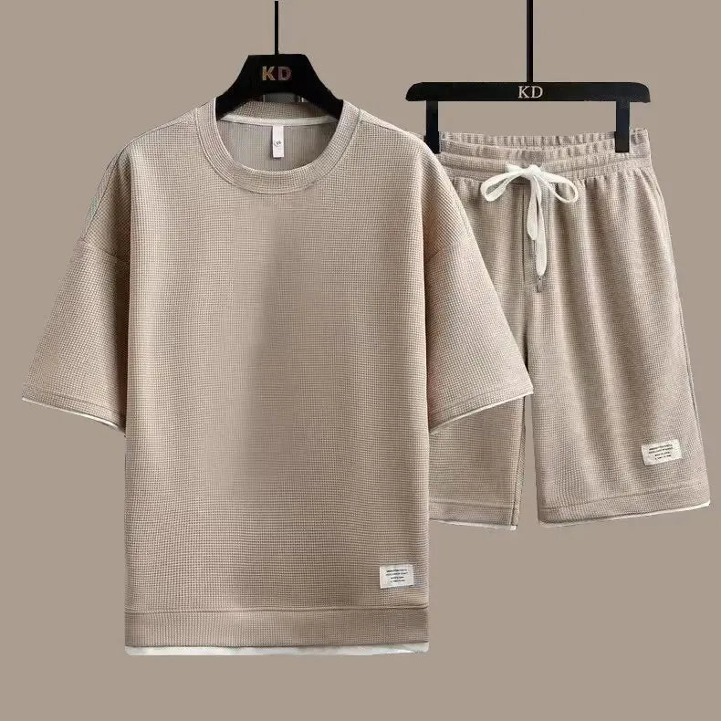 Nestor | Ensemble T-Shirt et Short à Motif Structuré pour Homme