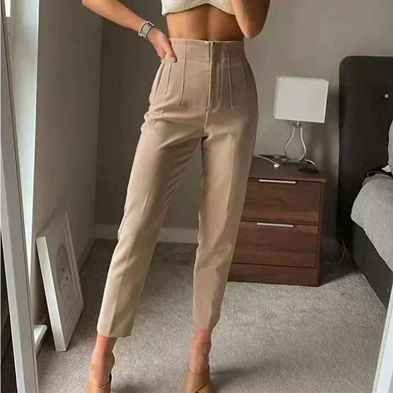 Inès | Pantalon taille haute à pinces