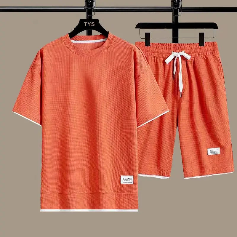 Nestor | Ensemble T-Shirt et Short à Motif Structuré pour Homme