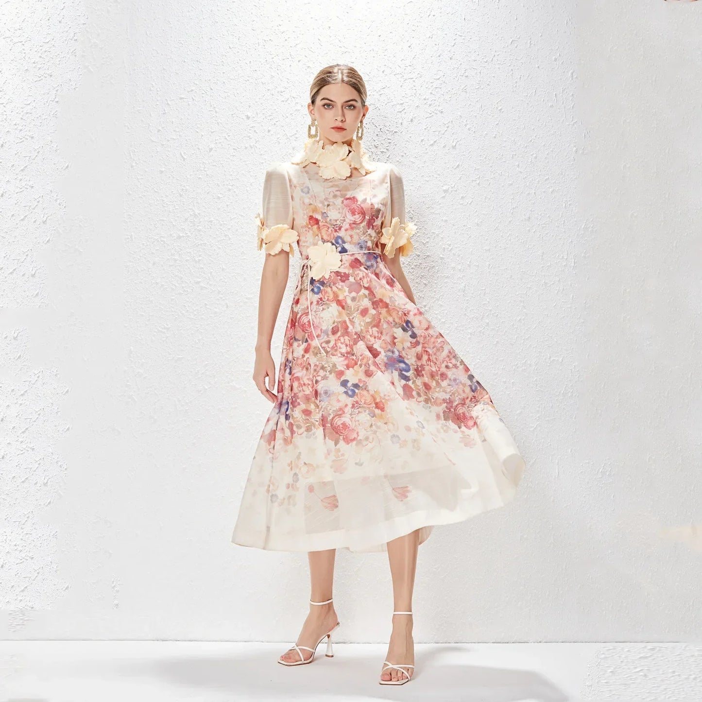 Clarisse | Robe Fleurie Mini à Volants