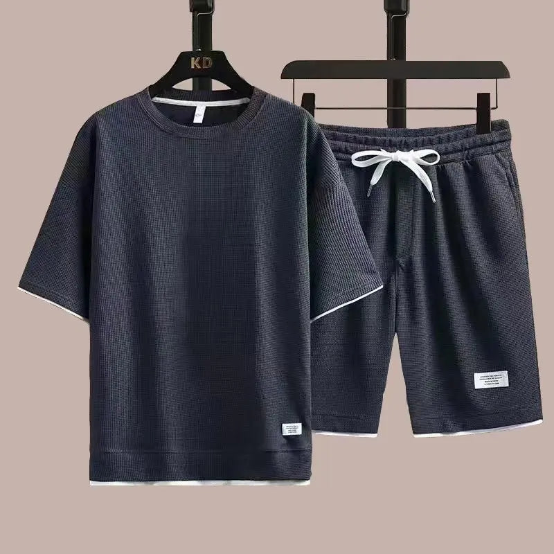Nestor | Ensemble T-Shirt et Short à Motif Structuré pour Homme