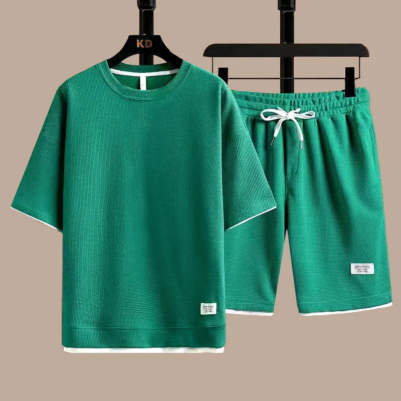 Nestor | Ensemble T-Shirt et Short à Motif Structuré pour Homme