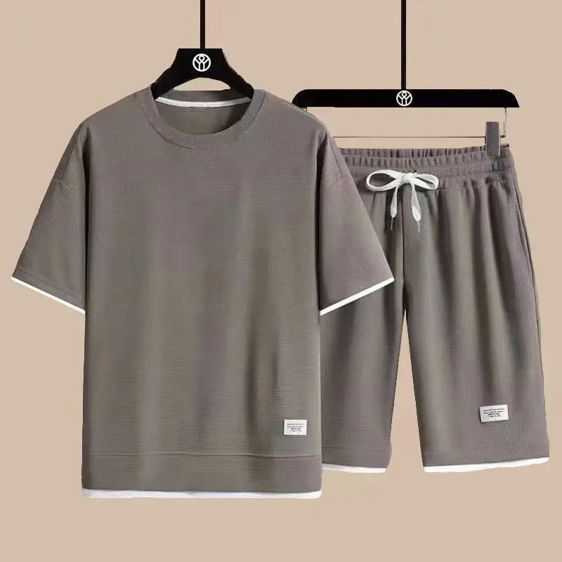 Nestor | Ensemble T-Shirt et Short à Motif Structuré pour Homme