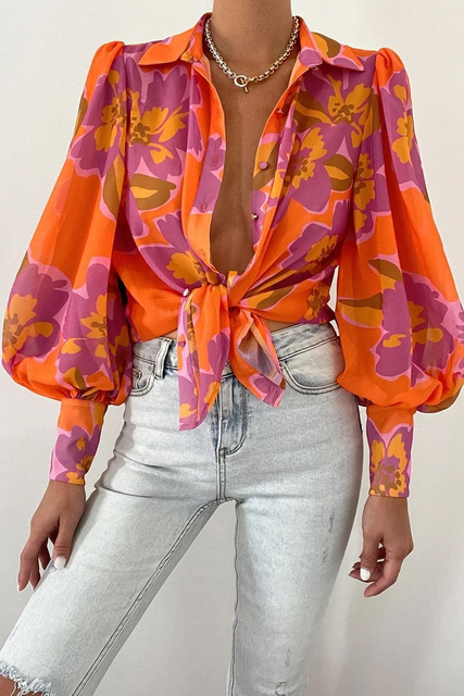 Soléa | Blouse Fluide à Imprimé Feuillage pour Femme