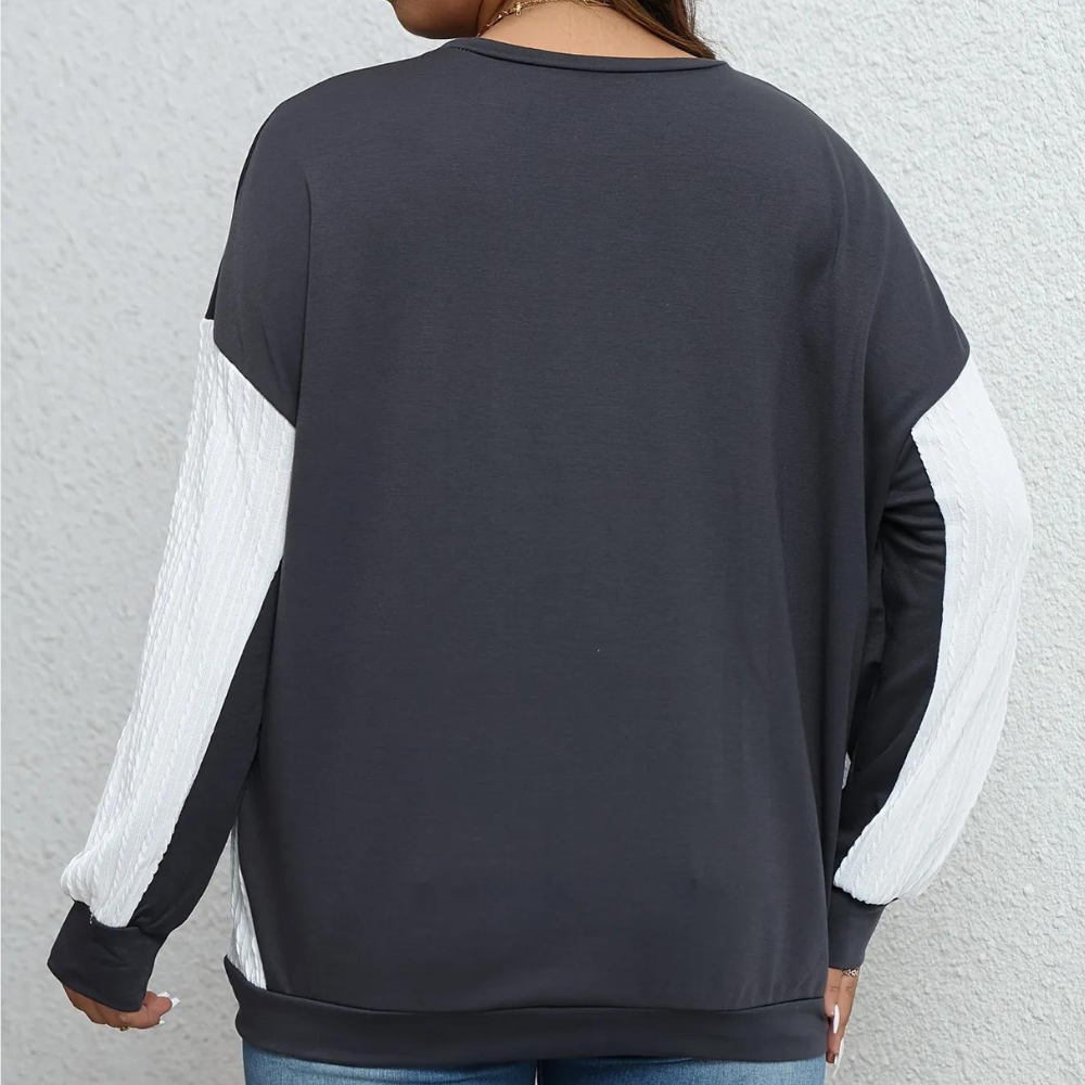 Ysoline | Sweatshirt Ample à Manches Contrastées