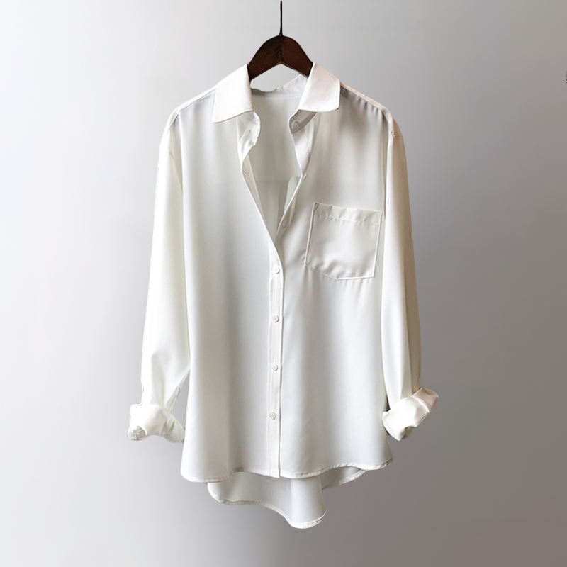 Maréva | Blouse Longue en Satin à Coupe Décontractée pour Femme