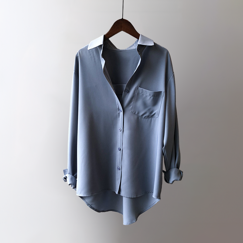 Maréva | Blouse Longue en Satin à Coupe Décontractée pour Femme