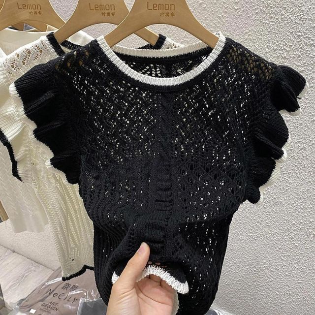 Élodie | Top Sans Manches au Crochet avec Finitions Contrastées
