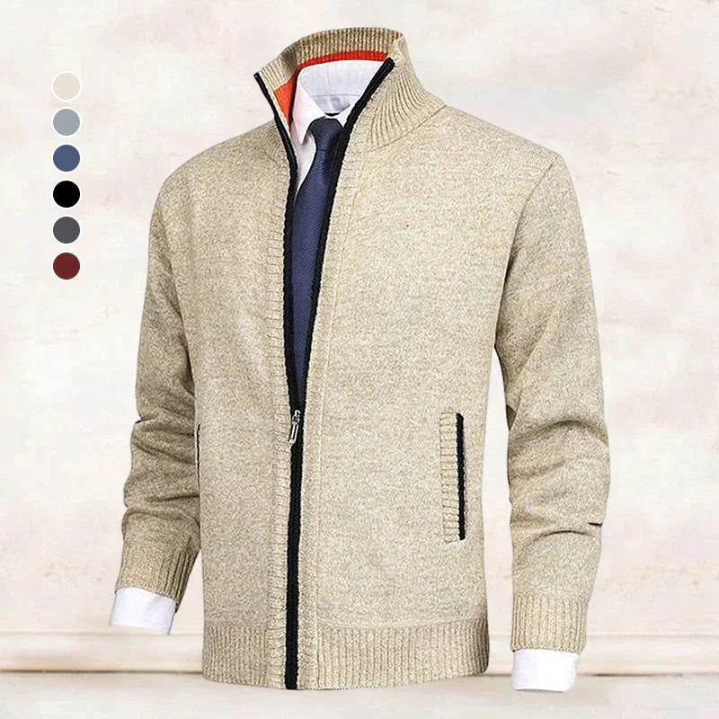 Victor | Gilet Zippé pour Hommes en Maille Chaude avec Col Montant