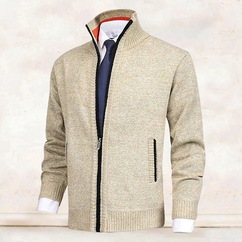 Victor | Gilet Zippé pour Hommes en Maille Chaude avec Col Montant