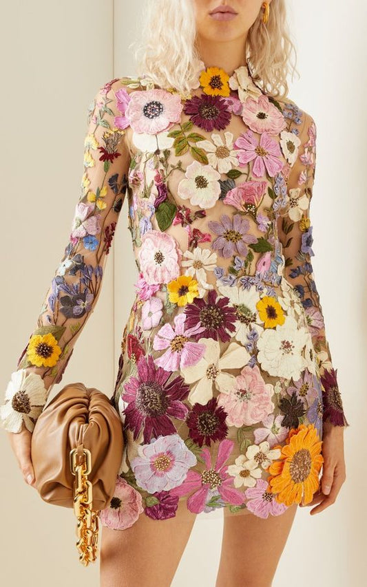 Amandine | Robe florale élégante à broderies raffinées pour occasions spéciales