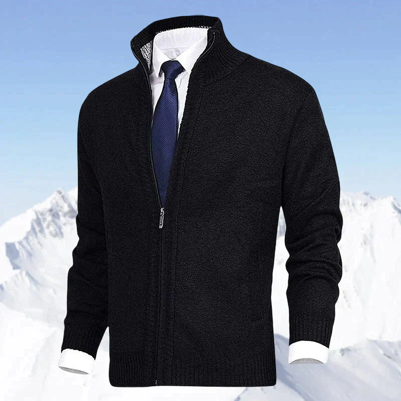 Victor | Gilet Zippé pour Hommes en Maille Chaude avec Col Montant