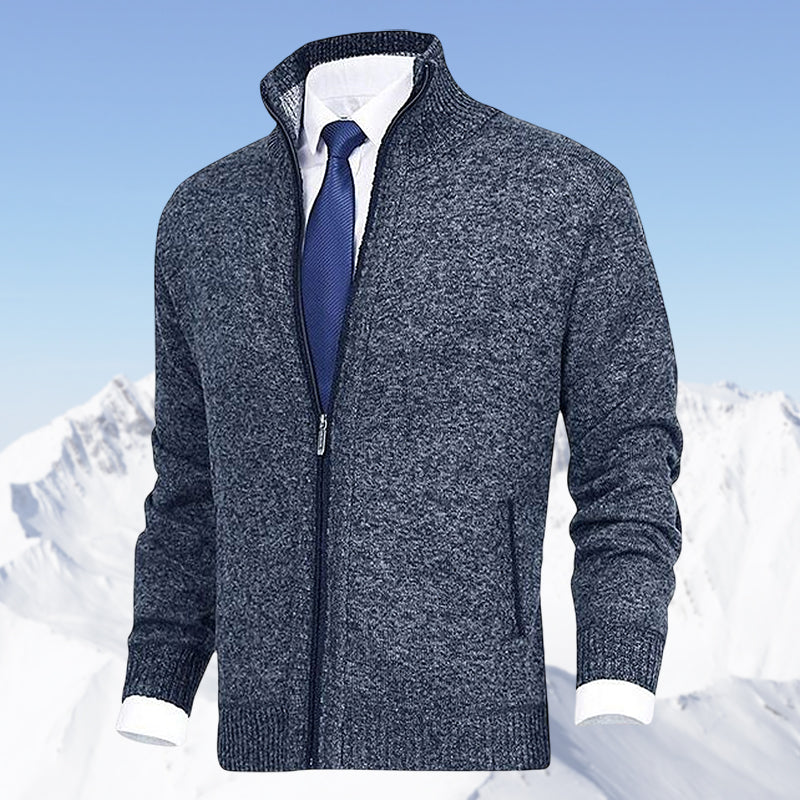 Victor | Gilet Zippé pour Hommes en Maille Chaude avec Col Montant