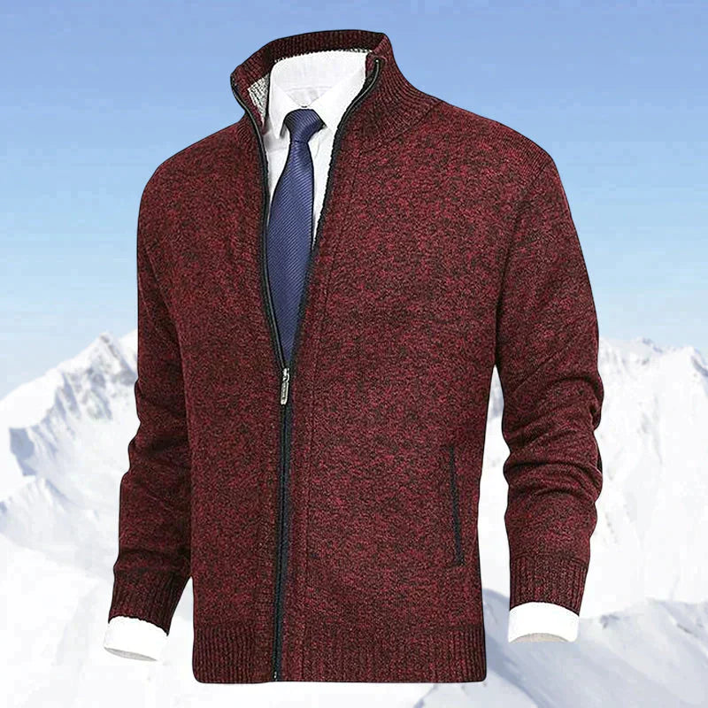 Victor | Gilet Zippé pour Hommes en Maille Chaude avec Col Montant