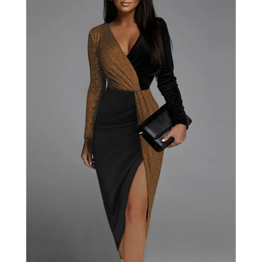 Isabelle | Robe croisée scintillante pour occasions spéciales