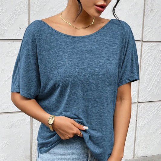 Aurélie | T-Shirt Col Rond à Dos Noué