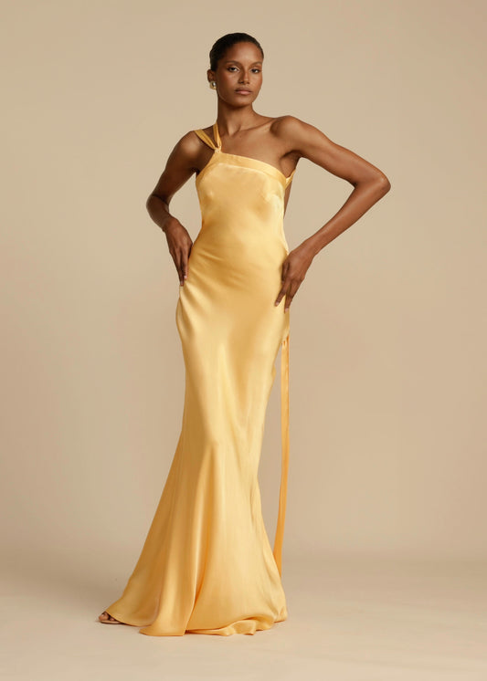 Seraphina | Robe Longue Asymétrique Dos Nu pour Femme