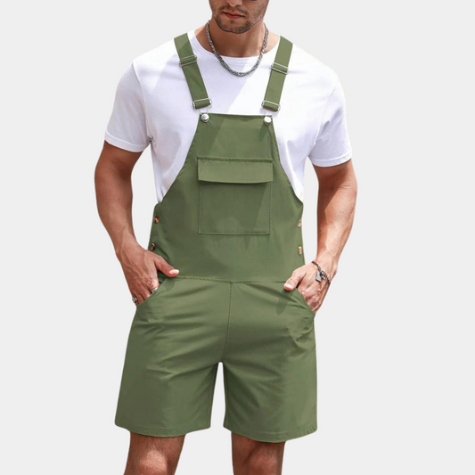 Adrien | Salopette Courte avec Poche Poitrine pour Homme