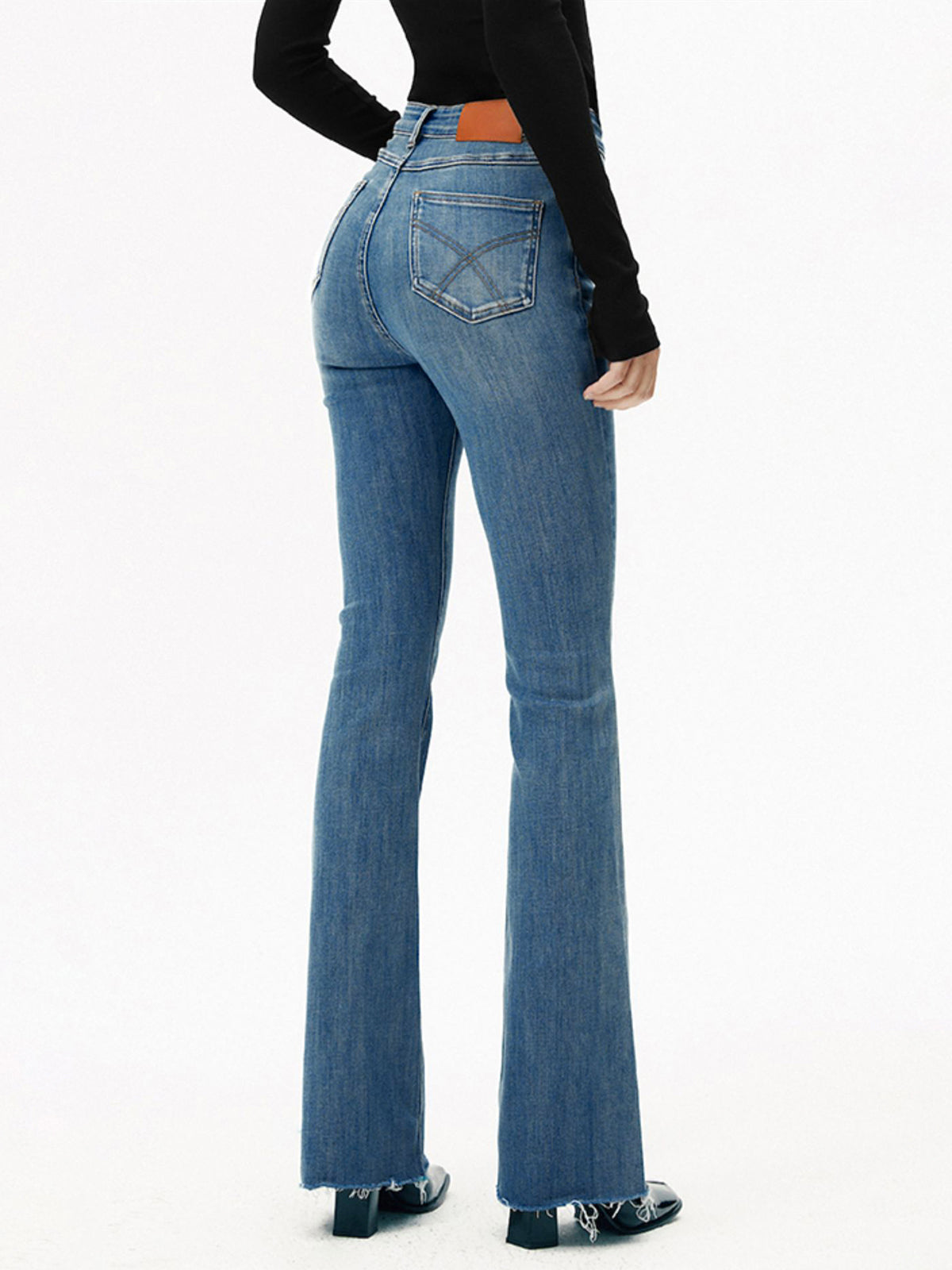 Romy | Jean Évasé Taille Haute pour Femme