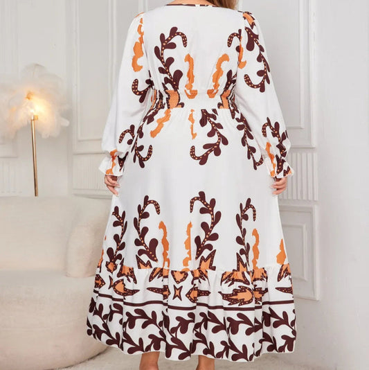 Amalia | Robe Portefeuille Imprimée à Manches Volantées