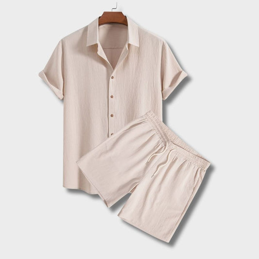 Elio | Ensemble chemise à manches courtes et short pour hommes