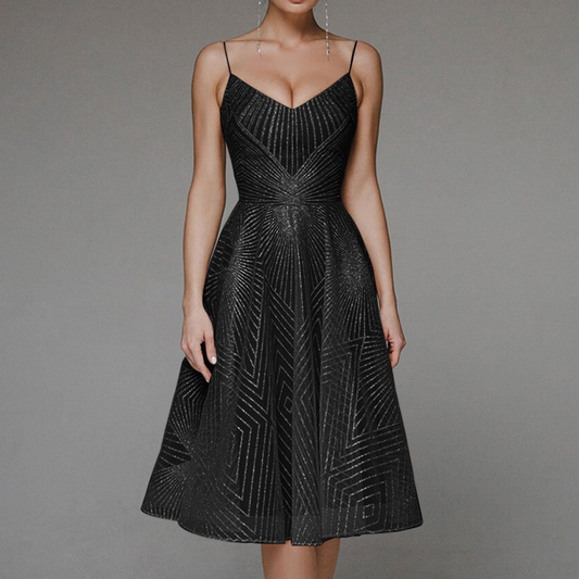 Elora | Robe à Dos Nu et Motif Géométrique