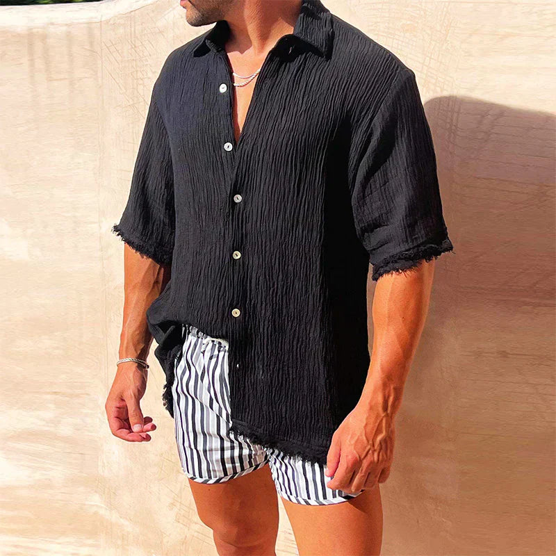 Enzo | Chemise Homme à Franges avec Finition Usée
