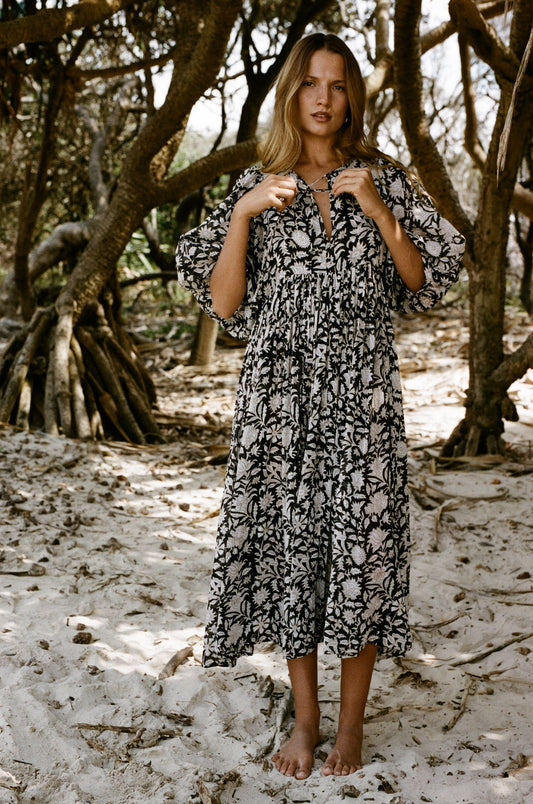 Maëlys | Robe bohème à imprimé végétal